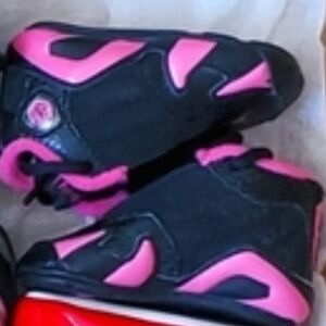 Jordan 14 Desert Pink Kids Black and Pink Shoes
